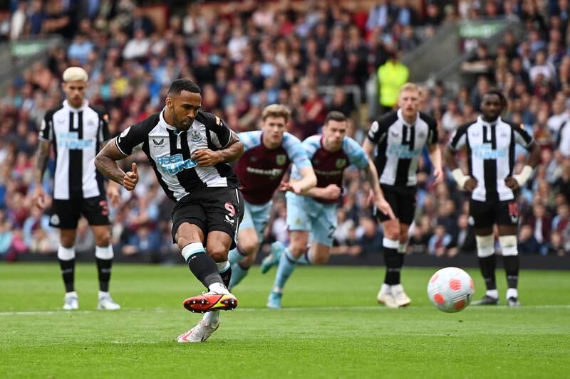Callum Wilson scores from the spot for Newcastle. Getty