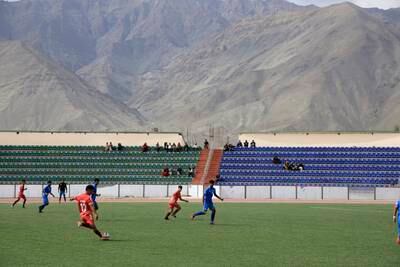 Players participate in “climate cup” a first of its kind “climate-friendly” soccer tournament on the outskirts of Leh, Ladakh, India. AP