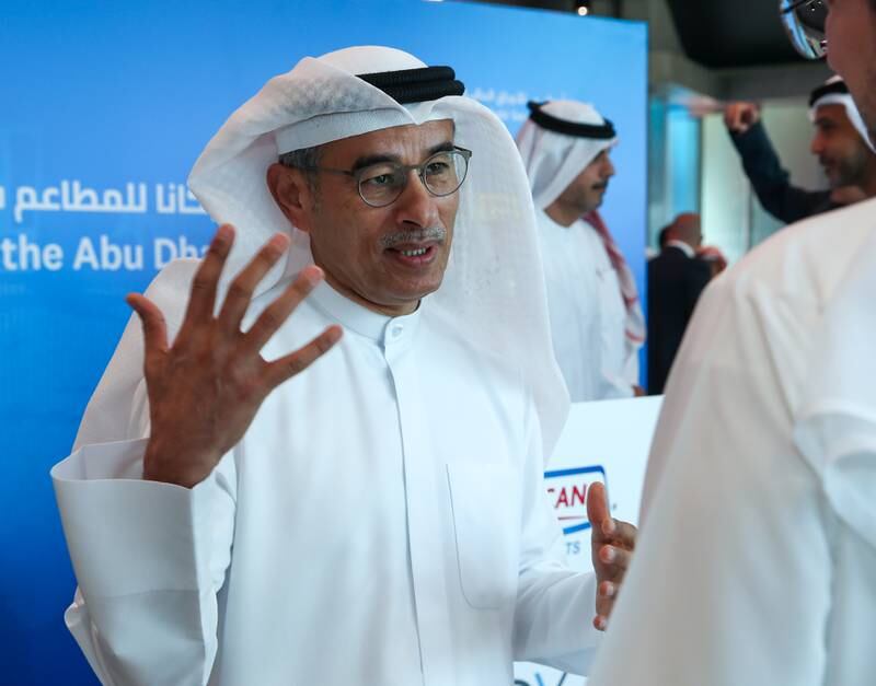 Mohamed Alabbar at the bell ringing ceremony at Abu Dhabi Securities Exchange. Victor Besa / The National