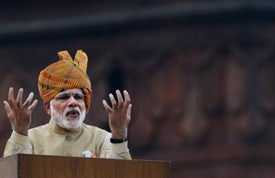 Indian prime minister Narendra Modi on Saturday said the country's economy is recovering swiftly. Roberto Schmidt / AFP