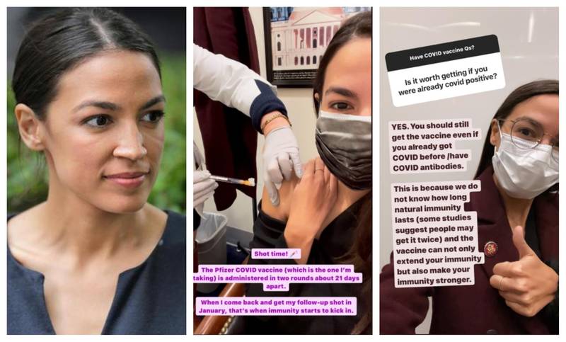 House representative Alexandria Ocasio-Cortez shared her experience on Twitter and her Instagram stories, saying: 'I’d never ask you to do something I wasn’t willing to do myself.' AFP, Twitter