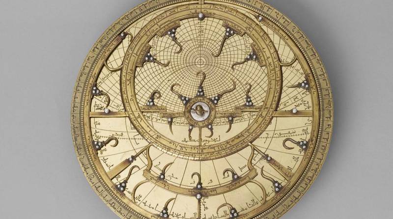 Muhammad ibn Ahmad Al-Battuti's astrolabe can measure the position and altitude of the stars, as well as tell the time. Images of the piece can be found on Louvre Abu Dhabi's website, as part of the museum's digital archive. Courtesy Louvre Abu Dhabi