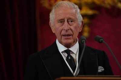 King Charles III addresses the Accession Council at St James's Palace, London, where he is formally proclaimed monarch. PA