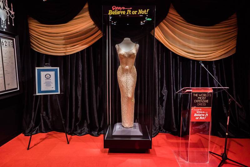 Marilyn Monroe's dress sold for almost five million dollars at auction. Eric Kayne/AP Images for Ripley's Believe It or Not!)