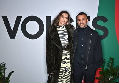Sonam Kapoor Ahuja and Anand Ahuja attend a welcome dinner during BoF Voices 2021 at Soho Farmhouse in Oxfordshire, England. Getty Images