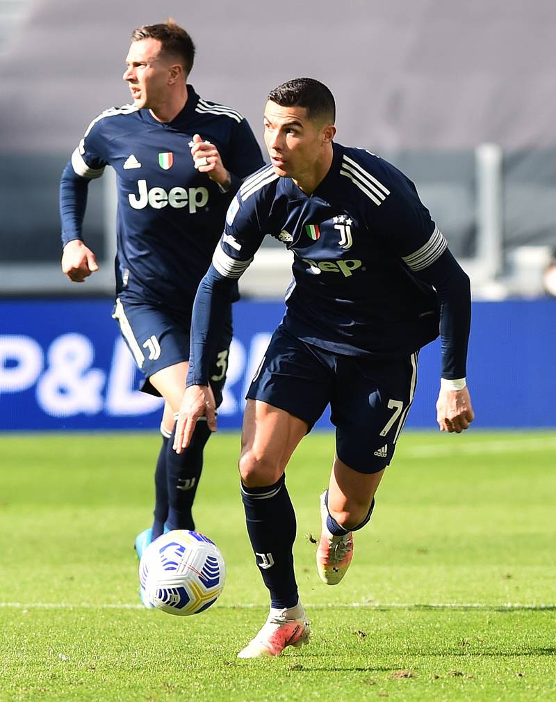 Juventus' Cristiano Ronaldo in Turin on Sunday. Reuters