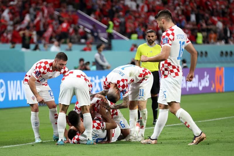 Andrej Kramaric of Croatia celebrates scoring his side's third goal. Getty