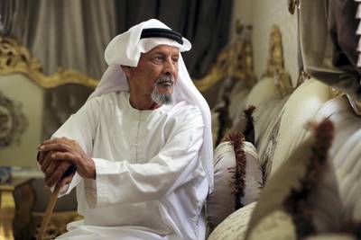 Ajman, United Arab Emirates - October 01, 2018: Portrait of Salem Al Midhani to go with our coverage of Elderly Day. Monday, October 1st, 2018 at his home in Ajman. Chris Whiteoak / The National