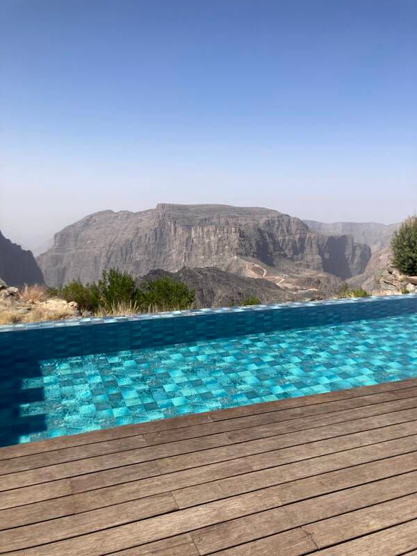 A literal high point of a stay at Anantara Al Jabal Al Akhdar is having a private infinity pool on the cliff edge, with dramatic canyon views. Hayley Skirka / The National