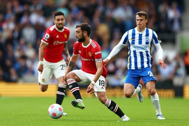 Bruno Fernandes – 4. One of his best United games came at Brighton. It was during lockdown, not when his own form locked down. Swerved a 68th minute shot at Sanchez but that was about it. Getty
