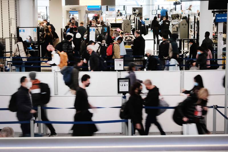 More than 100 million Americans are expected to travel for the holiday season this year as Covid-19 infections surge throughout the country. Getty Images / AFP