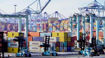 Earlier this year, the Port of Los Angeles became the Western Hemisphere's first to process 10 million container units in a year. Holly Aguirre / The National
