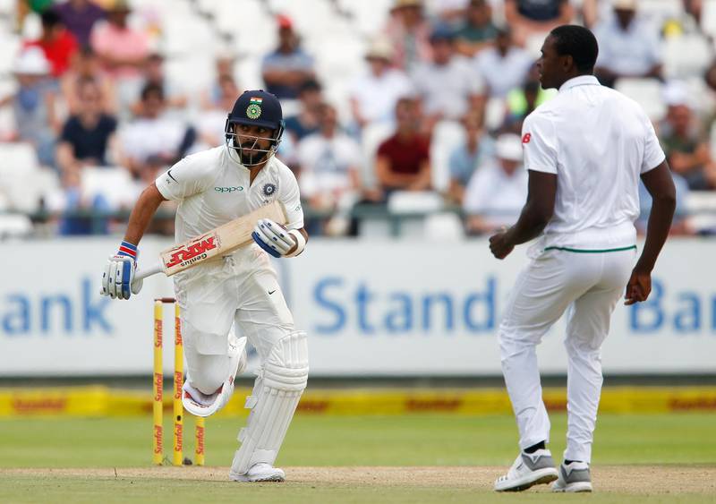 Cricket - India v South Africa - First Test cricket match - Newlands Stadium, Cape Town, South Africa - January 8, 2018. India's captain Virat Kohli makes a run. REUTERS/Sumaya Hisham