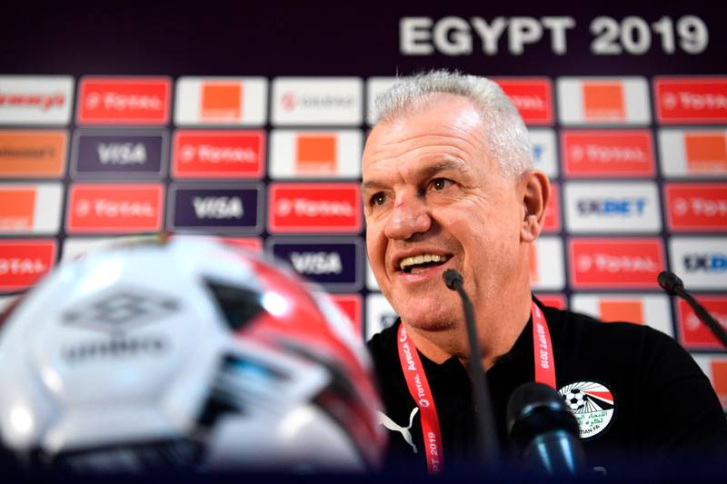 Egypt's coach Javier Aguirre takes part in a press conference two days ahead of their opening match against Zimbabwe in the 2019 football Africa Cup of Nations on June 16, 2019 in Cairo. / AFP / Khaled DESOUKI
