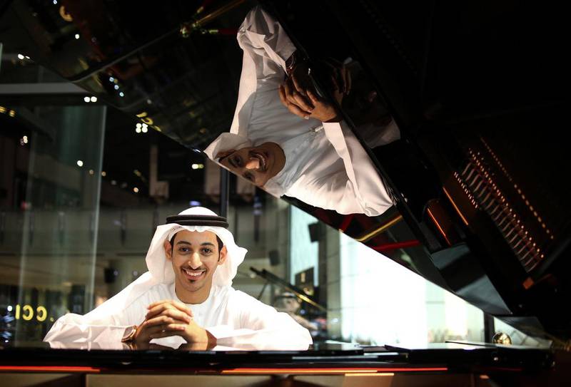 Hamad Al Taee can be found at the Galleria mall’s atrium every Thursday and Sunday, playing Arabian tunes as well as popular tunes from India, China and the Philippines. Lee Hoagland / The National 