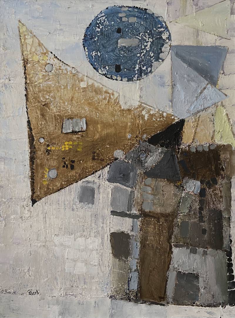 'Geometry' (1981), mixed media on canvas, by Nadira Azzouz.