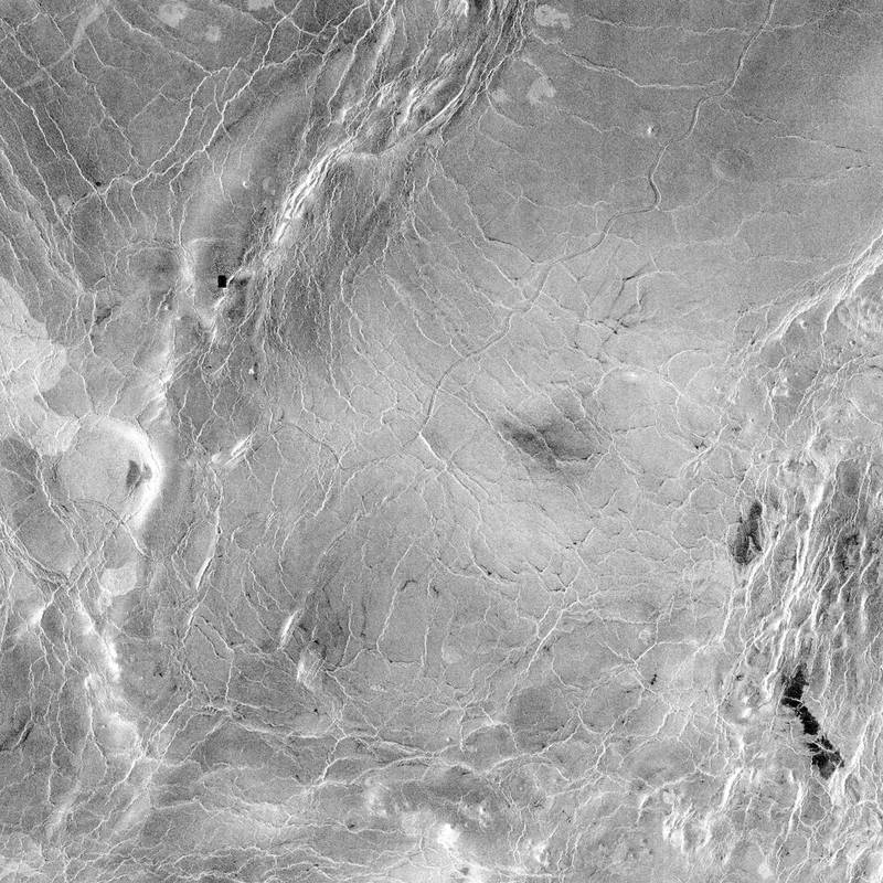 This compressed resolution radar mosaic from NASA's Magellan spacecraft shows a 600 kilometers (360 mile) segment of the longest channel discovered on Venus in 1990.
