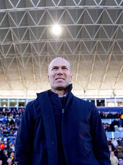 Real Madrid manager Zinedine Zidane at the Coliseum Alfonso Perez in Getafe. EPA
