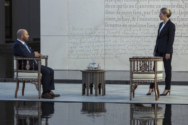 Jenny Holzer’s permanent fixture Wall was featured in the Netflix film 6 Underground. Photo: Netflix
