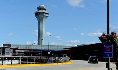 The air traffic control tower of terminal 2 at Chicago's O'Hare Airport. Its code of ORD is tied to its former name Orchard Field Airport. AFP