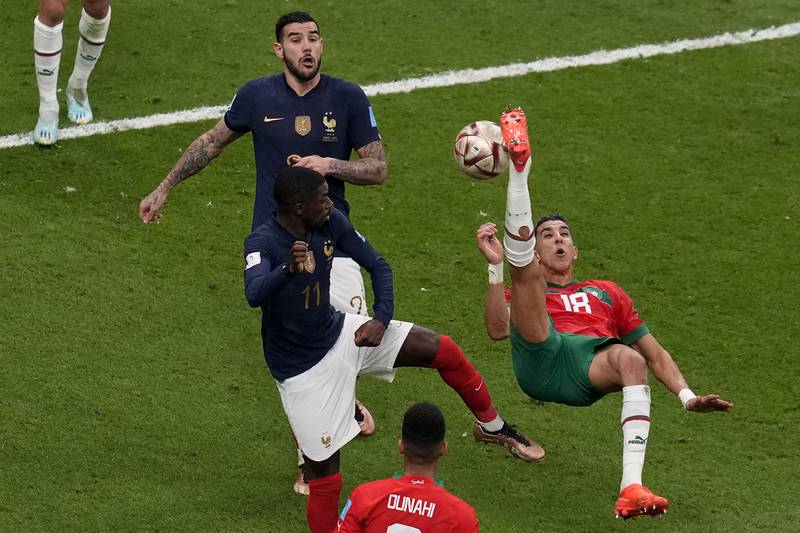 Jawad El Yamiq - 5. Gambled on winning the ball ahead of Griezmann and paid the price as France scored the opener, then lost possession cheaply in the build-up to the second. He also had good moments as he cleared an Mbappe shot and was unlucky not to score with an overhead kick. AP 