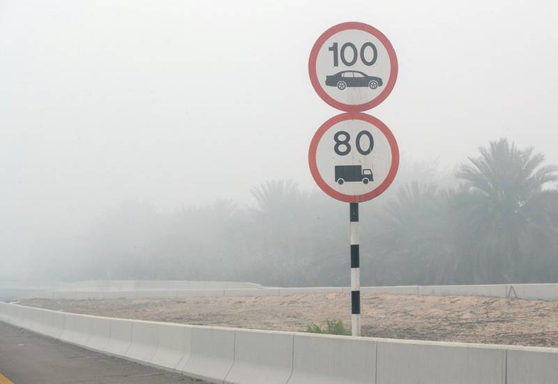 Foggy weather at the Al Maqta area in Abu Dhabi on June 4th, 2021. Victor Besa / The National.