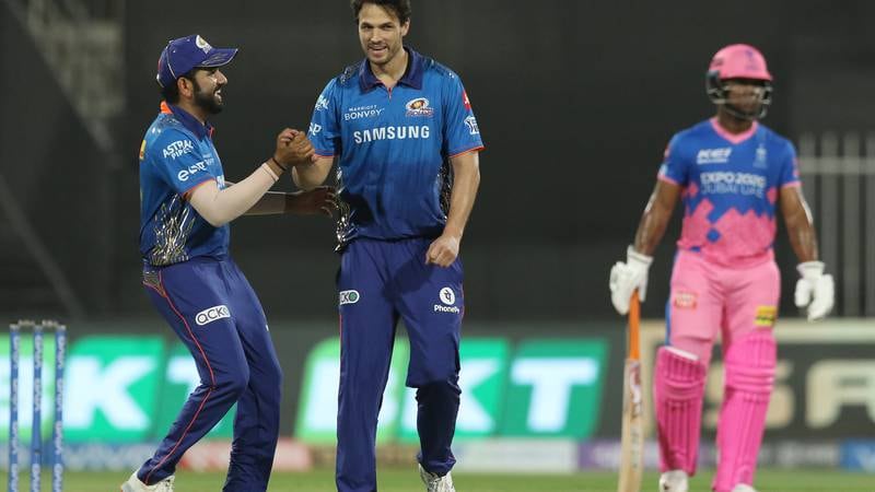 An image that illustrates this article IPL 2021: Mumbai keep playoff hopes alive with victory over Rajasthan