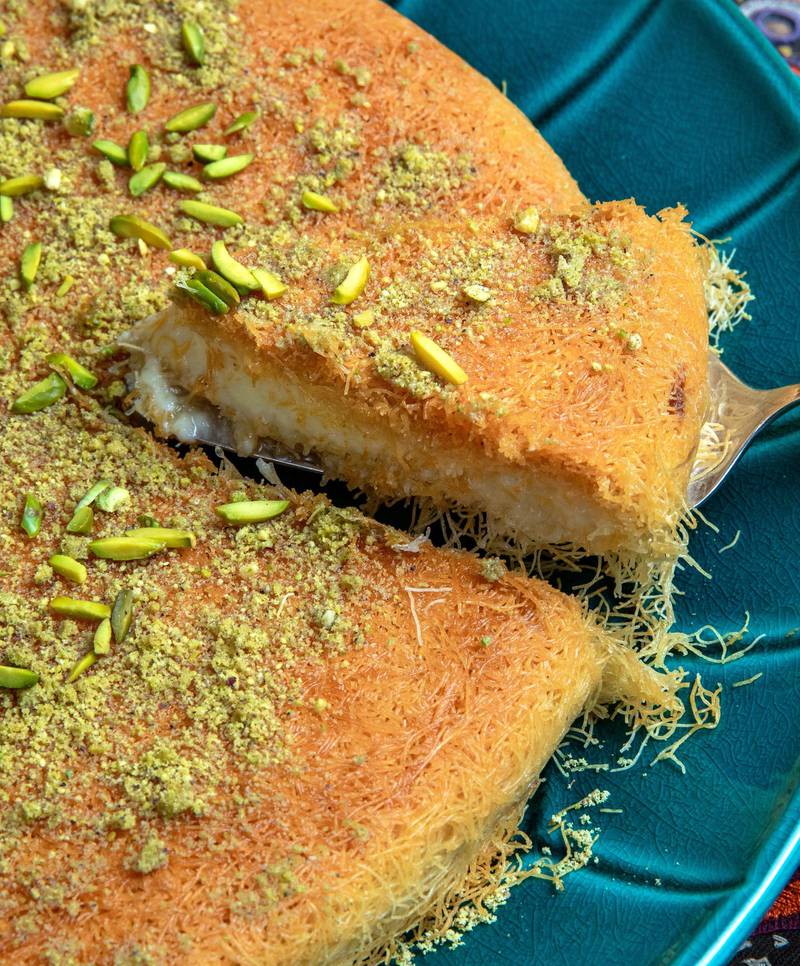 Abu Dhabi, United Arab Emirates, April 10, 2021.  Ramadan Recipes.  Kunafe.Victor Besa/The NationalSection:  ACReporter:  Hanan Sayed Worrell