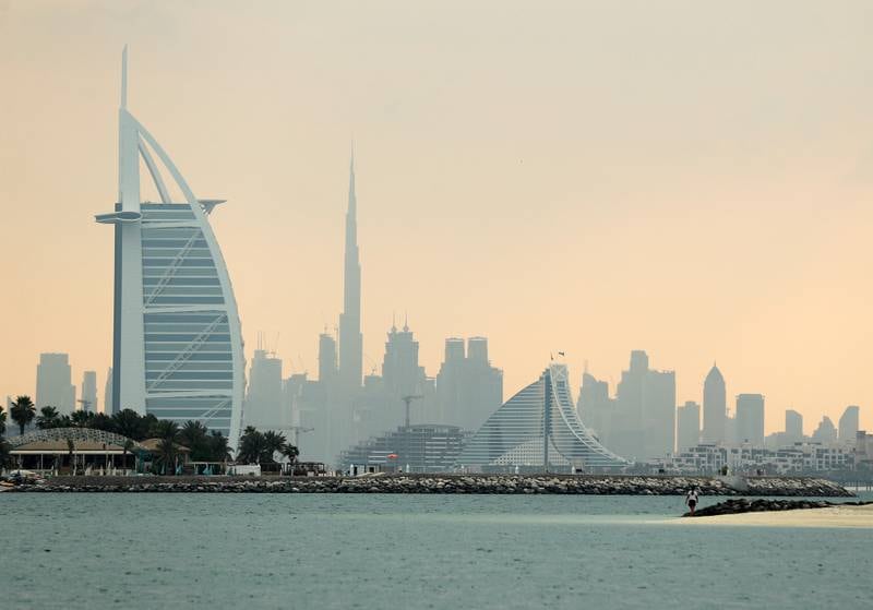 The Dubai skyline. Dubai's Rental Disputes Centre resolved disputes with a combined value of Dh2.53 billion ($688.8 million) in the first half of the year. Chris Whiteoak / The National