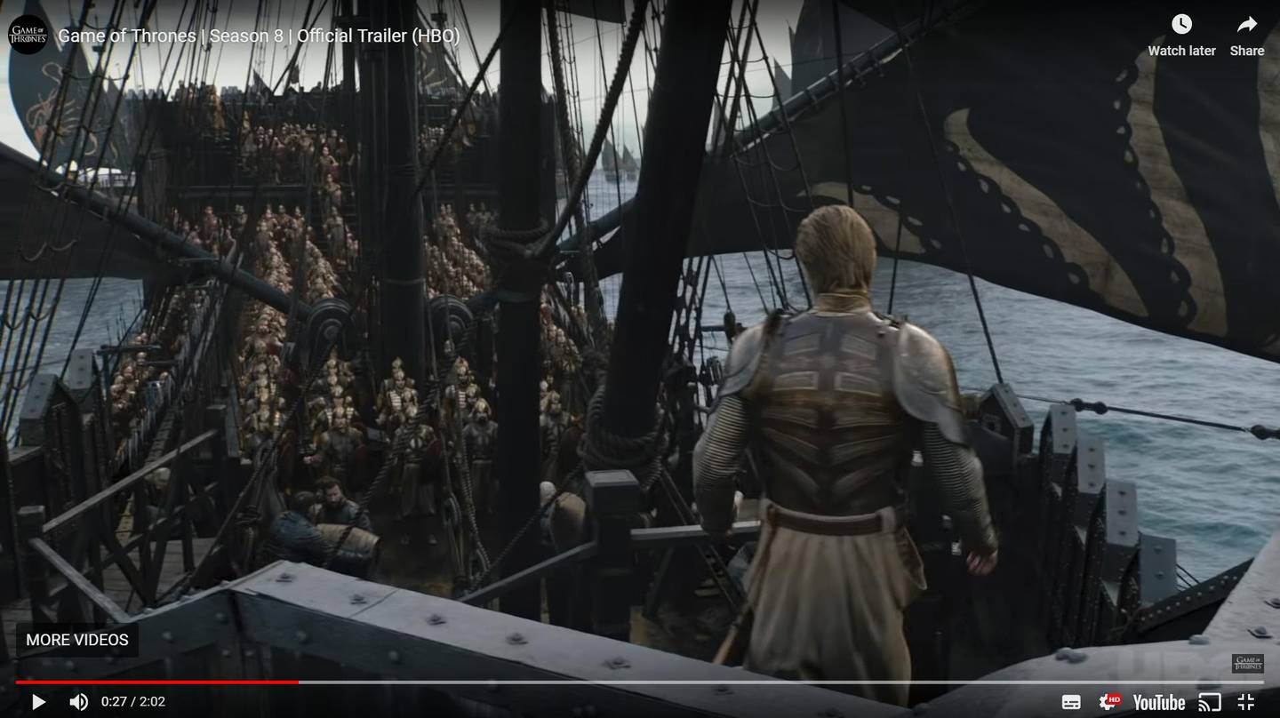 Is this the Golden Company sailing into Westeros? Screen grab / HBO