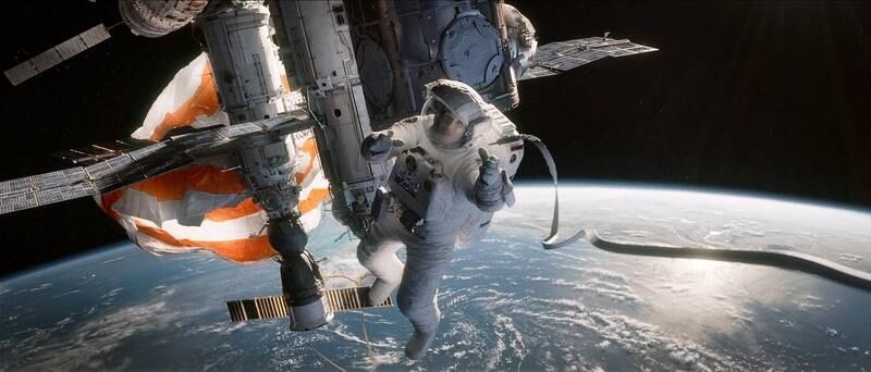 Sandra Bullock was attached to multiple wires in the film Gravity to simulate the zero gravity effect. Alamy