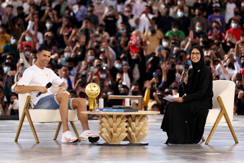 Cristiano Ronaldo during his visit to Expo 2020 Dubai on January 28, 2022. AFP