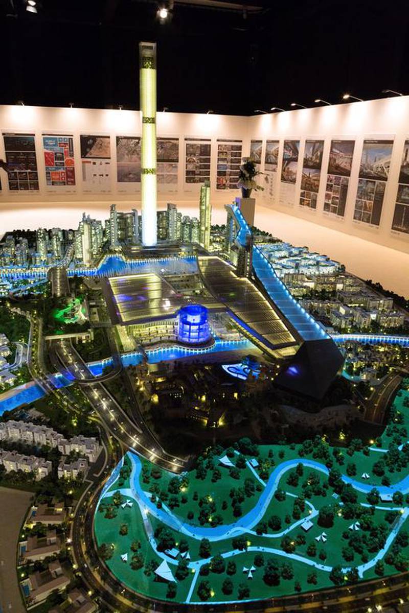 A model of the Meydan One development at the launch event. Duncan Chard for the National.
