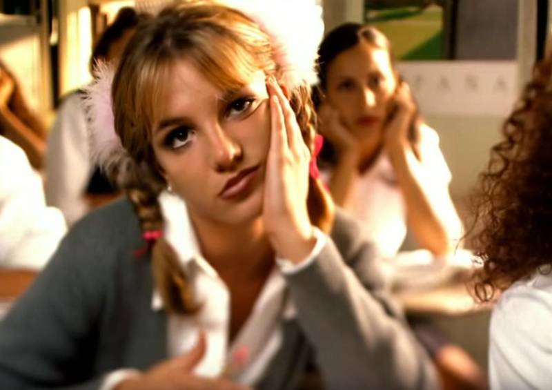 A screen grab from the Britney Spears music video - Baby One More Time.  Courtesy JIVE Records  *** Local Caption ***  rv25ju-britney grab2-p3.jpg