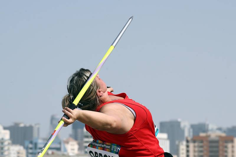 Miroslava Obrova of the Czech Republic throws in the Women's Javelin F56. Getty Images