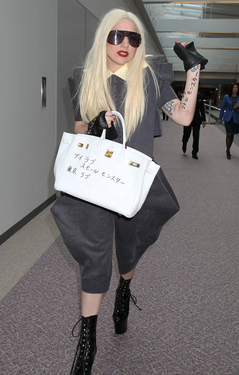 NARITA, JAPAN - APRIL 13:  American pop singer, Lady Gaga arrives at Narita International Airport on April 13, 2010 in Narita, Japan.  (Photo by Koichi Kamoshida/Getty Images)