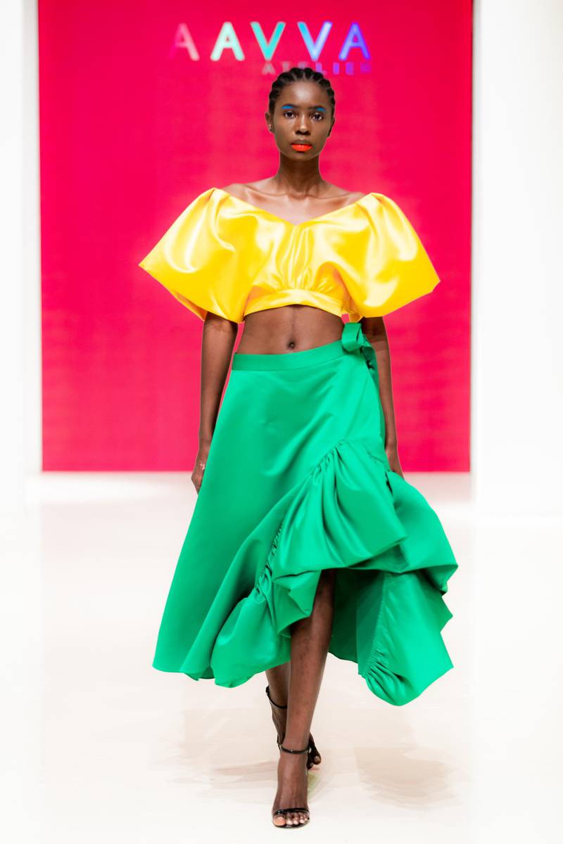 A blast of bright colours at Aavaa at Arab Fashion Week. Courtesy AFW