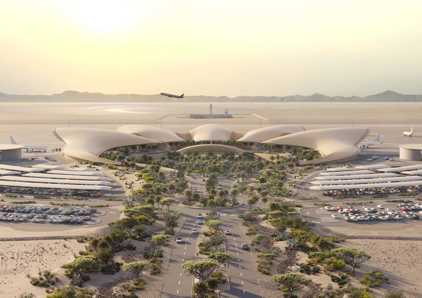 Red Sea International Airport, being designed by Foster + Partners, is under construction. Photo: Red Sea Global
