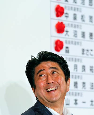 Japanese Prime Minister Shinzo Abe smiles in 2013. EPA