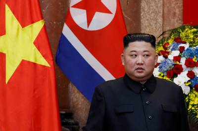 North Korea's leader Kim Jong-un is seen at the President Palace, Friday, March 1, 2019, in Hanoi, Vietnam. Kim Jong-un is on a two-day official visit to Vietnam that will conclude on March 2. (AP Photo Minh Hoang, Pool)