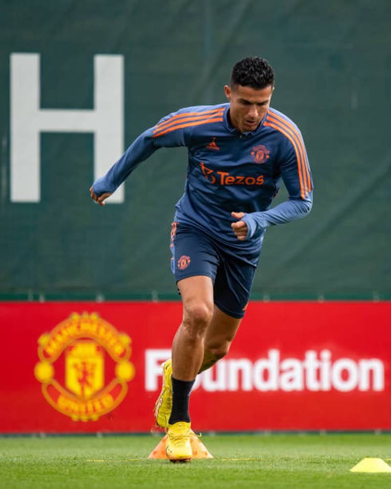 Cristiano Ronaldo trains on Tuesday. Getty