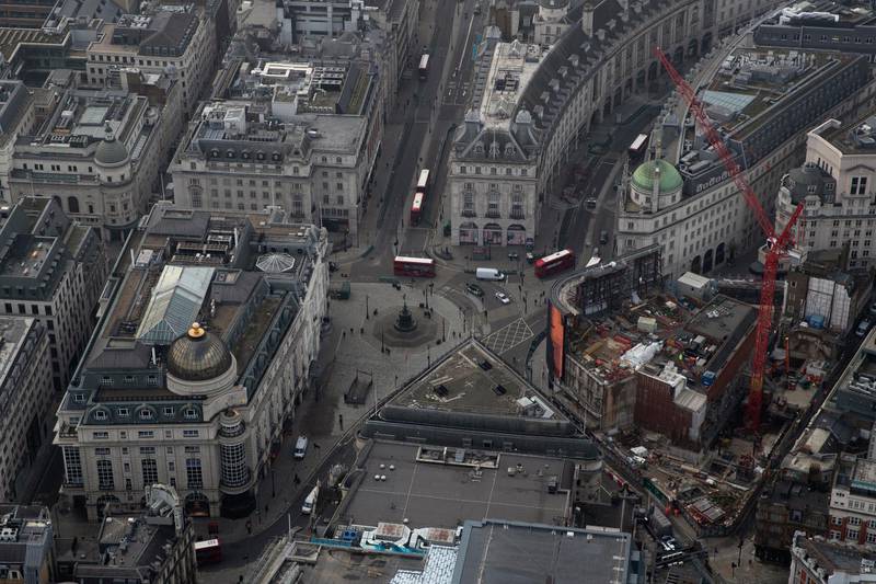 A quiet Piccadilly Circus. Getty Images