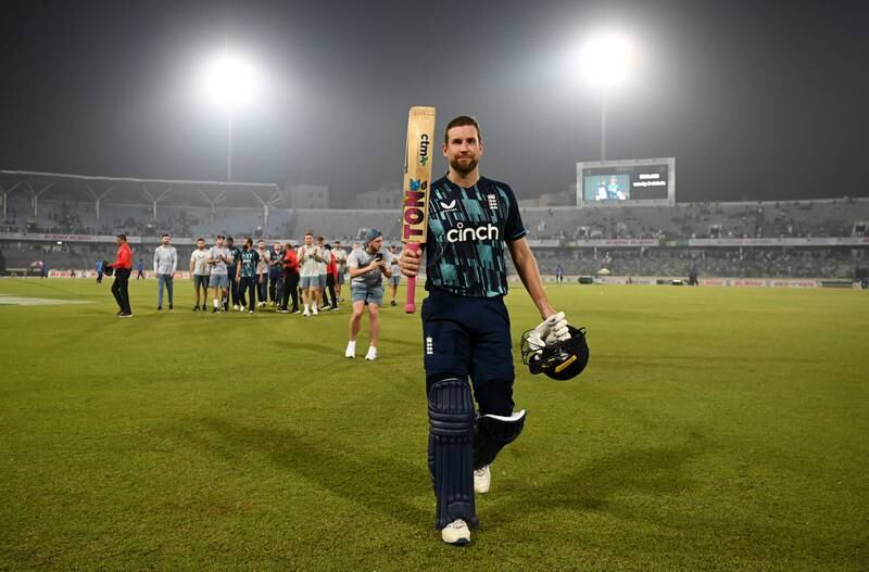Dawid Malan leaves the field after his century guided England to victory over Bangladesh in the first ODI at Sher-e-Bangla National Cricket Stadium on March 1, 2023. Getty
