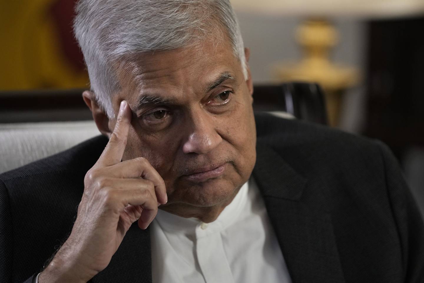 Ranil Wickremesinghe's office was stormed on Wednesday, hours after he was named acting president. AP