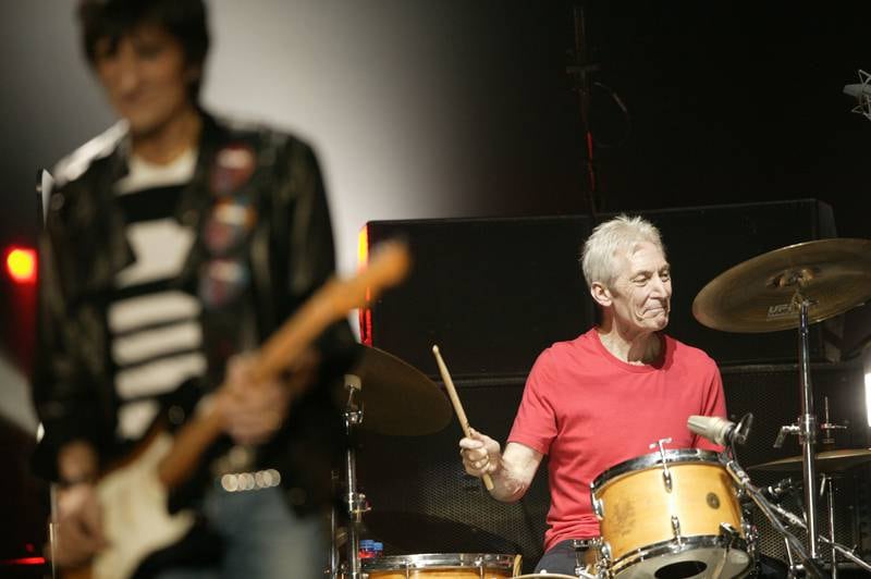Drummer Charlie Watts performs at the opening night of the European leg of The Rolling Stones's Forty Licks Tour at the Olimpiahalle Spiridon on June 4, 2003 in Munich, Germany. Getty Images