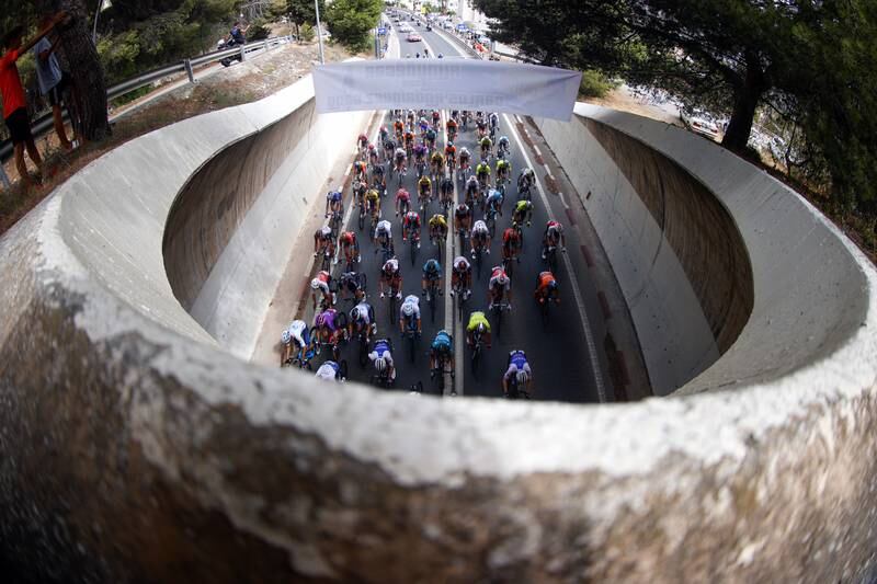 Riders on the 192km 12th stage of La Vuelta cycling race between Salobrena in Granada, and Penas Blancas, in Estepona, Spain. EPA