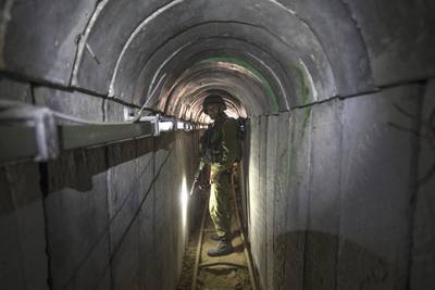 The Israeli military has trained a number of specialist attack units to fight in the 500km of tunnels built by Hamas. AP