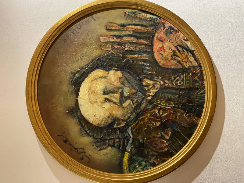 Bahgory's self-portrait on display at Art Talks gallery in Zamalek, Cairo. Nada El Sawy / The National