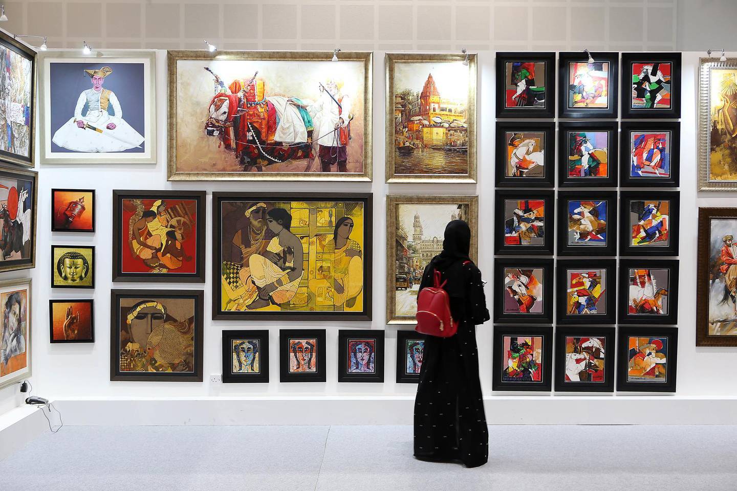 DUBAI , UNITED ARAB EMIRATES – April 13 , 2017 : Art works by different artists from around the world on display in the World Art Dubai 2017 held at Dubai World Trade Centre in Dubai. ( Pawan Singh / The National ) For News Standalone. ID : 24179 *** Local Caption ***  PS1304- WORLD ART DUBAI11.jpg