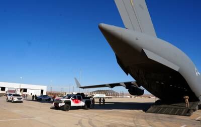 Five Emirati planes arrived in Benghazi carrying three rescue teams, urgent relief and medical aid, as part of UAE efforts to provide relief to the Libyan people. Wam